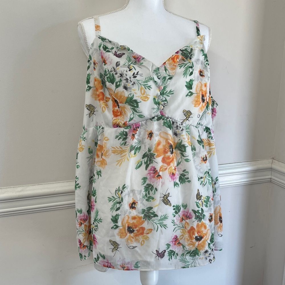EUC Torrid Floral Top Size 4 Plus 4X 26